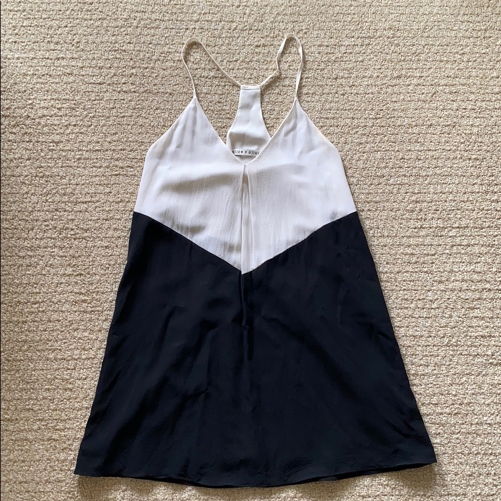 Alice + Olivia Black and White Mini Dress